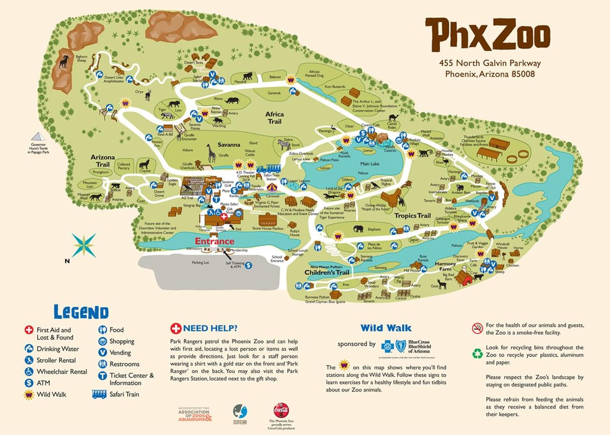 žemėlapis "Phoenix" Zoologijos sodas