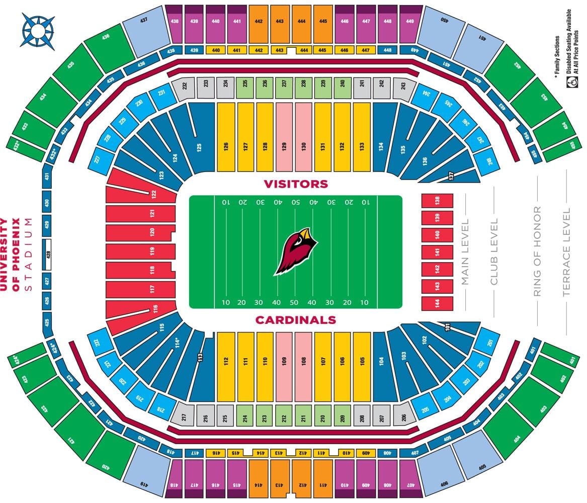 az Cardinals stadionas žemėlapyje
