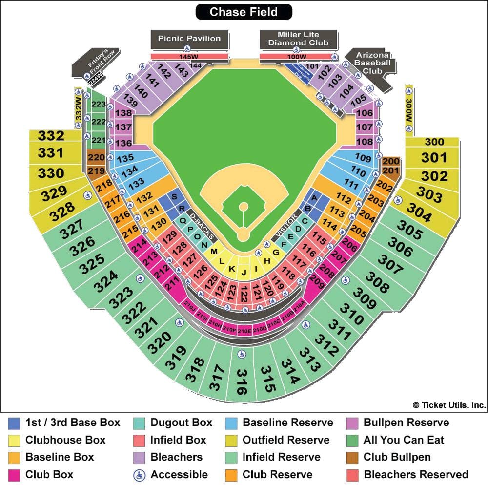 žemėlapis diamondbacks stadionas