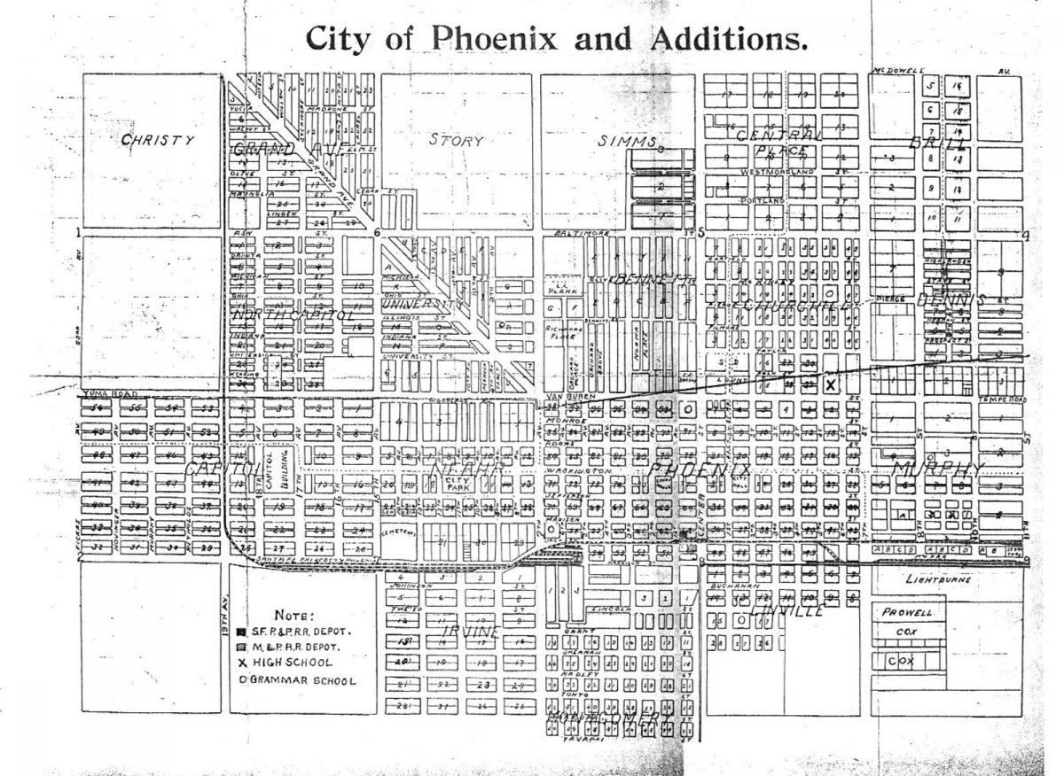 žemėlapis metro Phoenix