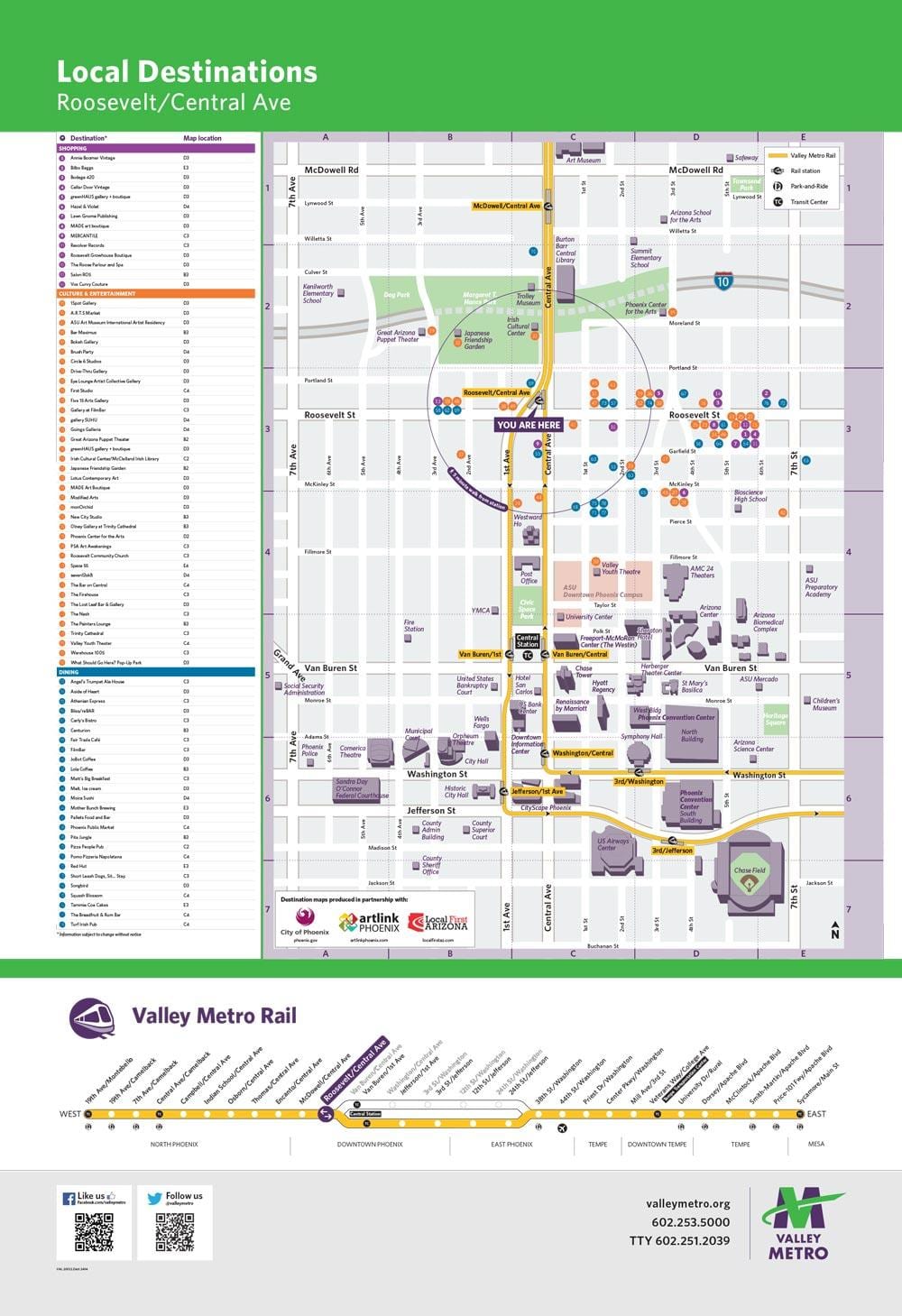 Phoenix Valley metro žemėlapis