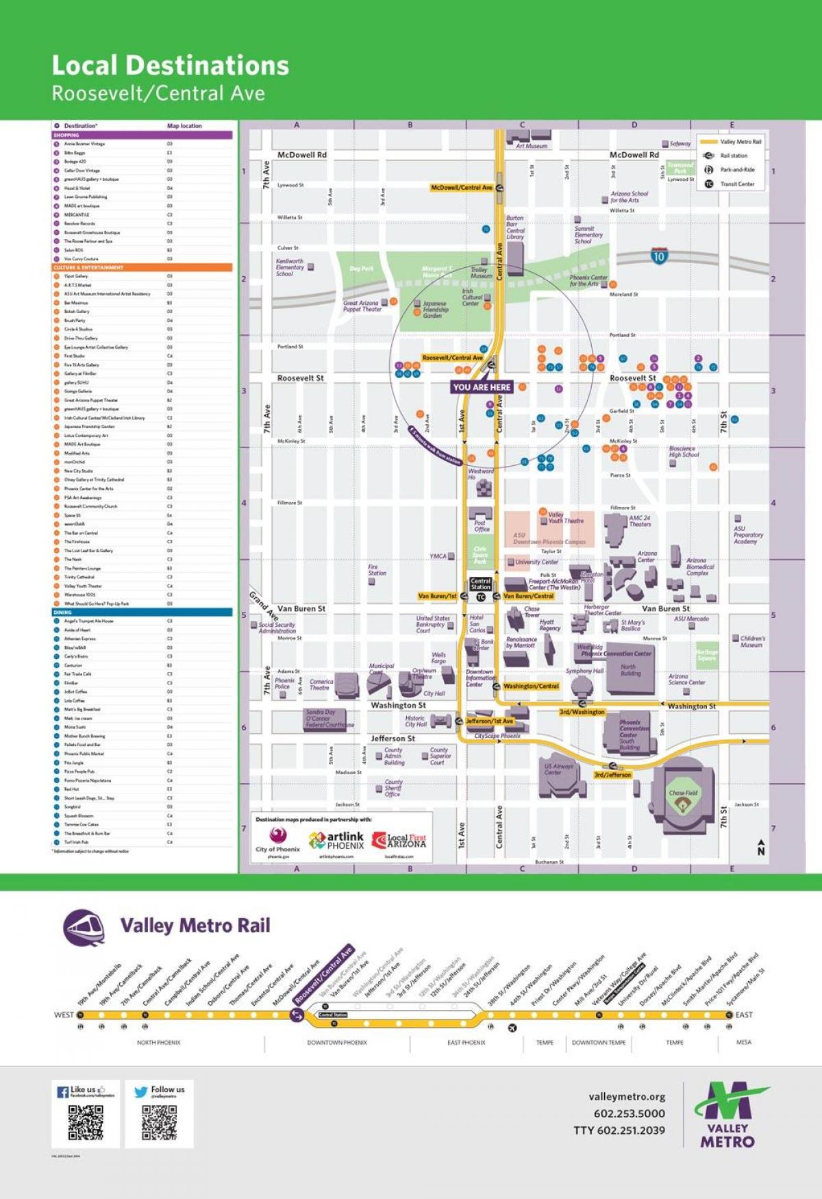 Phoenix Valley metro žemėlapis