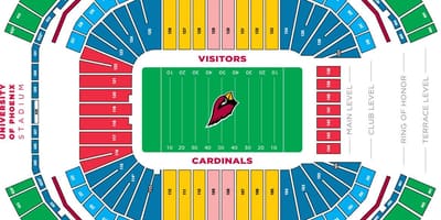 Az Cardinals stadionas žemėlapyje