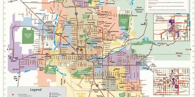 Phoenix autobusų maršrutų žemėlapį