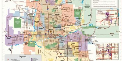 Phoenix autobusų maršrutų žemėlapį