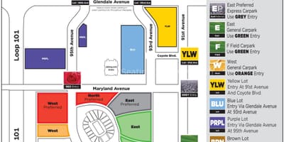 Automobilių stovėjimo aikštelė žemėlapis university of Phoenix " stadionas