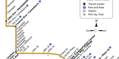 Valley metro, autobusų maršruto žemėlapį