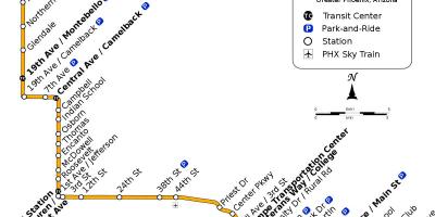 Valley metro, autobusų maršruto žemėlapį